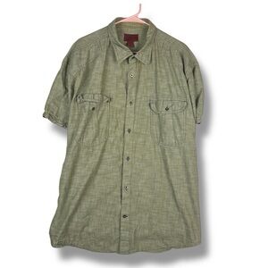 Foundry Shirt Young Mens 3XL Green Button Up Short Sleeve